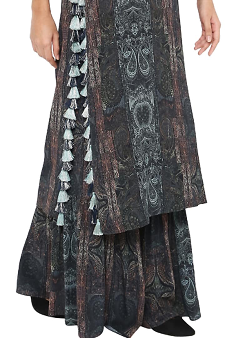 Black Printed Wedding Sharara Set by Payal Singhal at Pernia's Pop Up Shop