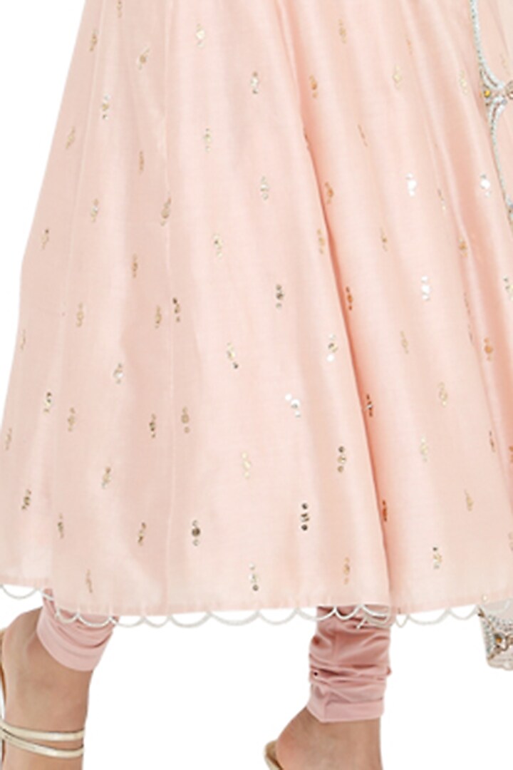 Rose Pink Embroidered Wedding Anarkali Set by Payal Singhal at Pernia's Pop Up Shop