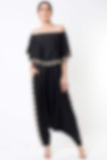 Black Silk Pant Set by Payal Singhal at Pernia's Pop Up Shop