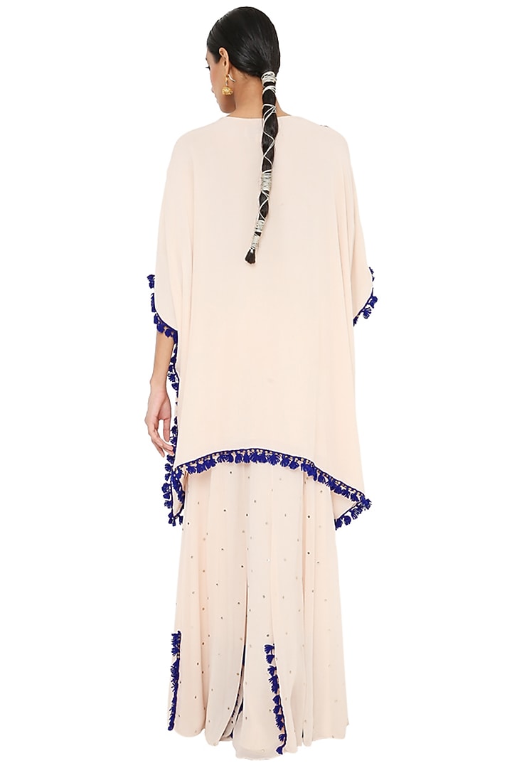 Chalk White Embroidered Kaftan Set by Payal Singhal at Pernia's Pop Up Shop