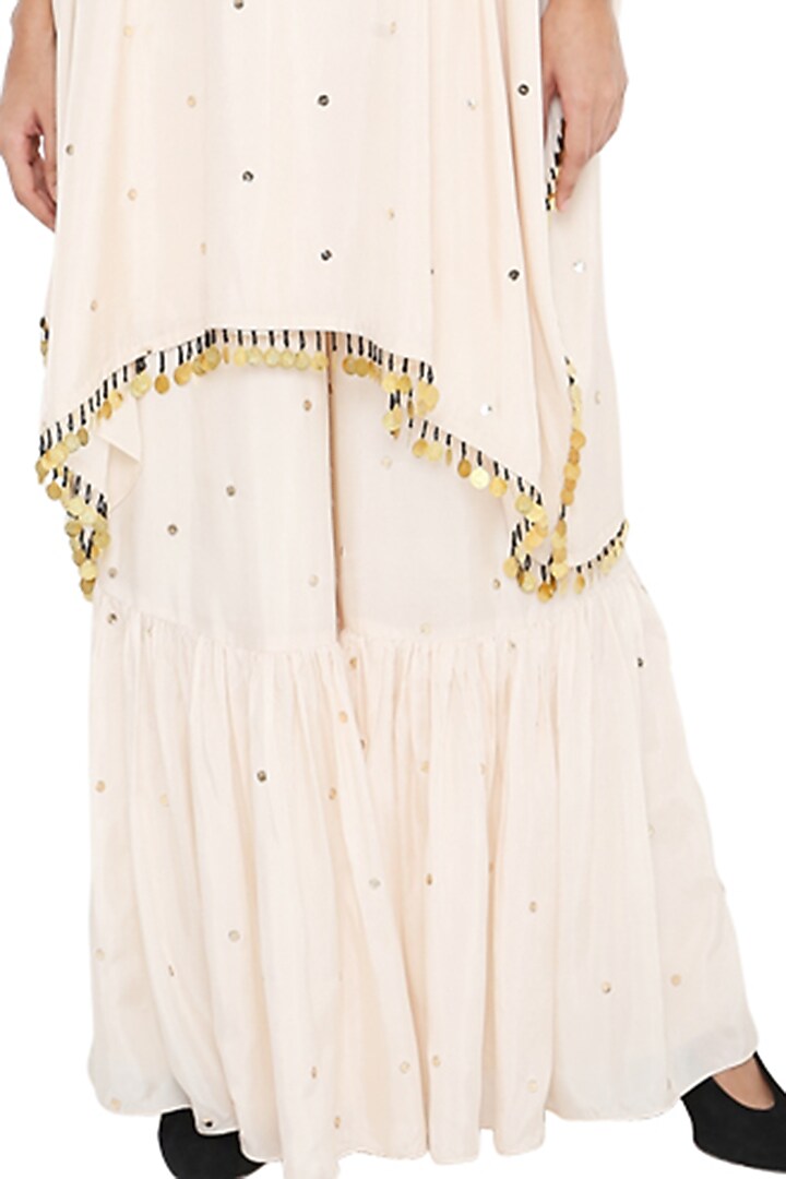 Stone White Embroidered Kaftan Set by Payal Singhal at Pernia's Pop Up Shop