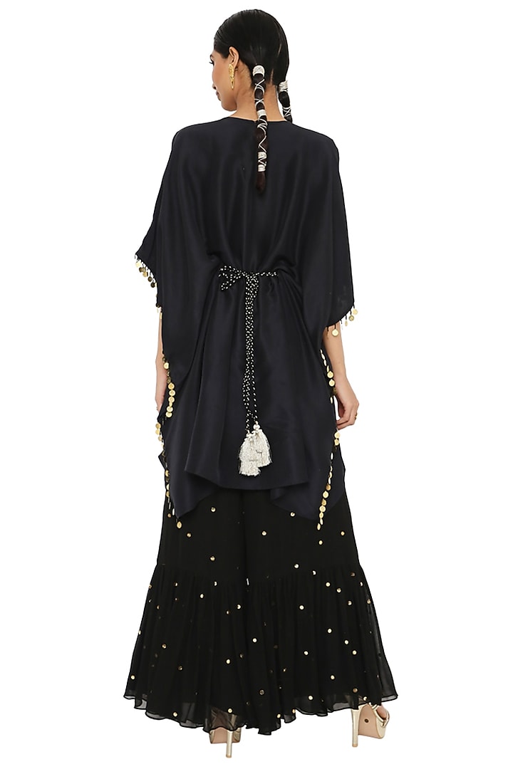 Black Embroidered Kaftan Set by Payal Singhal at Pernia's Pop Up Shop