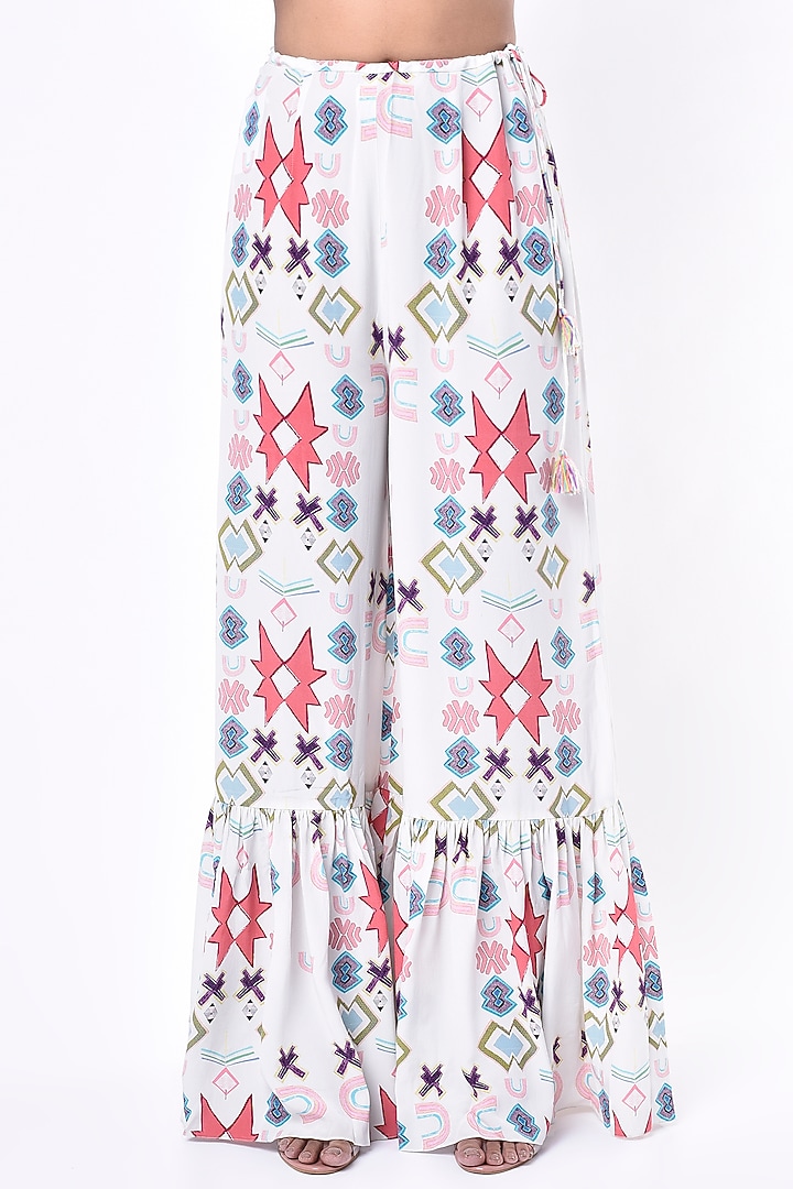 White Printed Kaftan Set by Payal Singhal at Pernia's Pop Up Shop