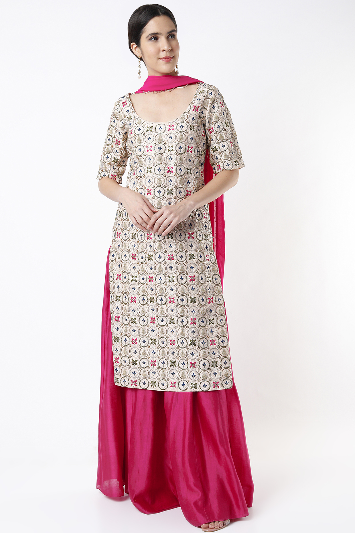 Off-White Silk Skirt Set by Payal Singhal