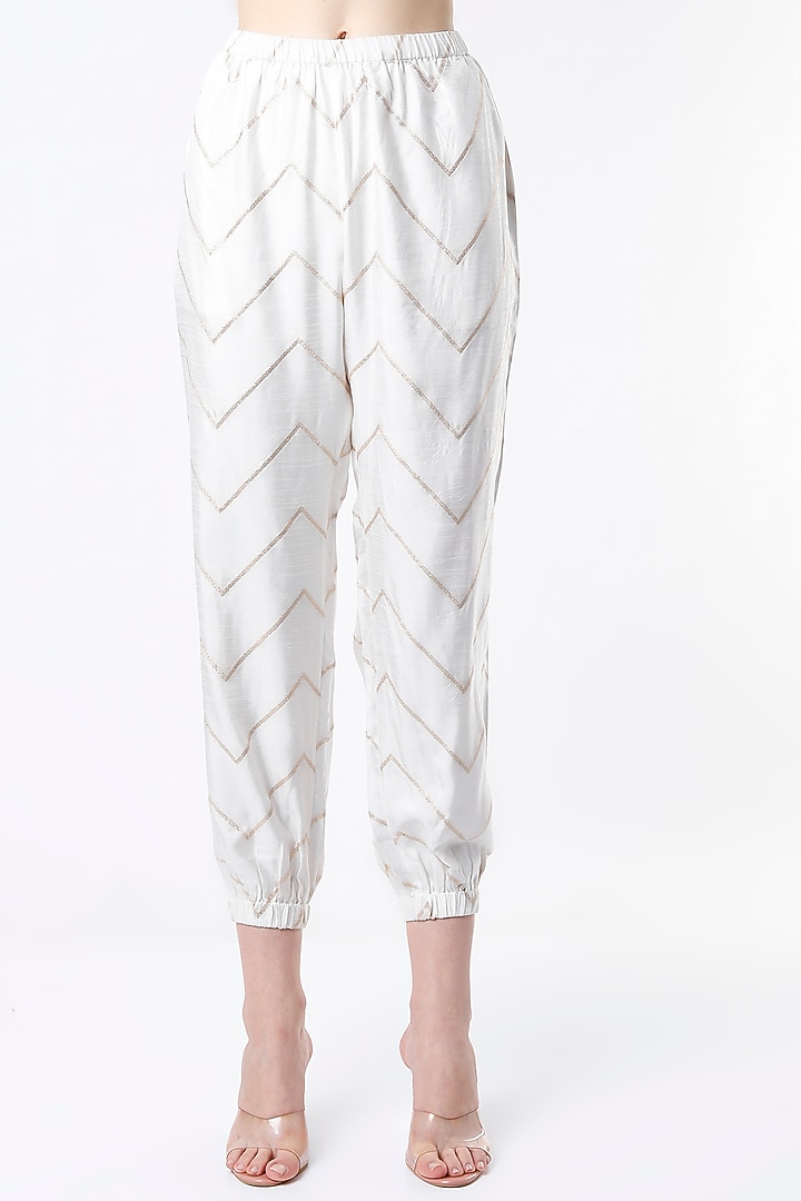 Off-White Embroidered Kaftan Set by Payal Singhal at Pernia's Pop Up Shop