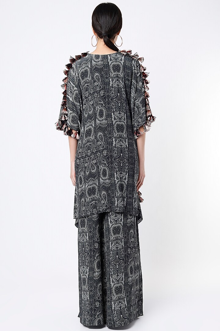 Black & White Embroidered Kaftan Set by Payal Singhal at Pernia's Pop Up Shop
