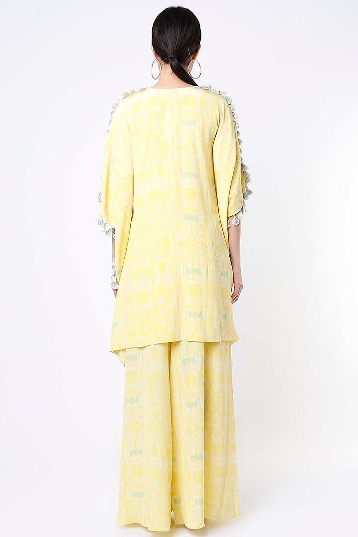 Yellow Embroidered Kaftan Set by Payal Singhal at Pernia's Pop Up Shop