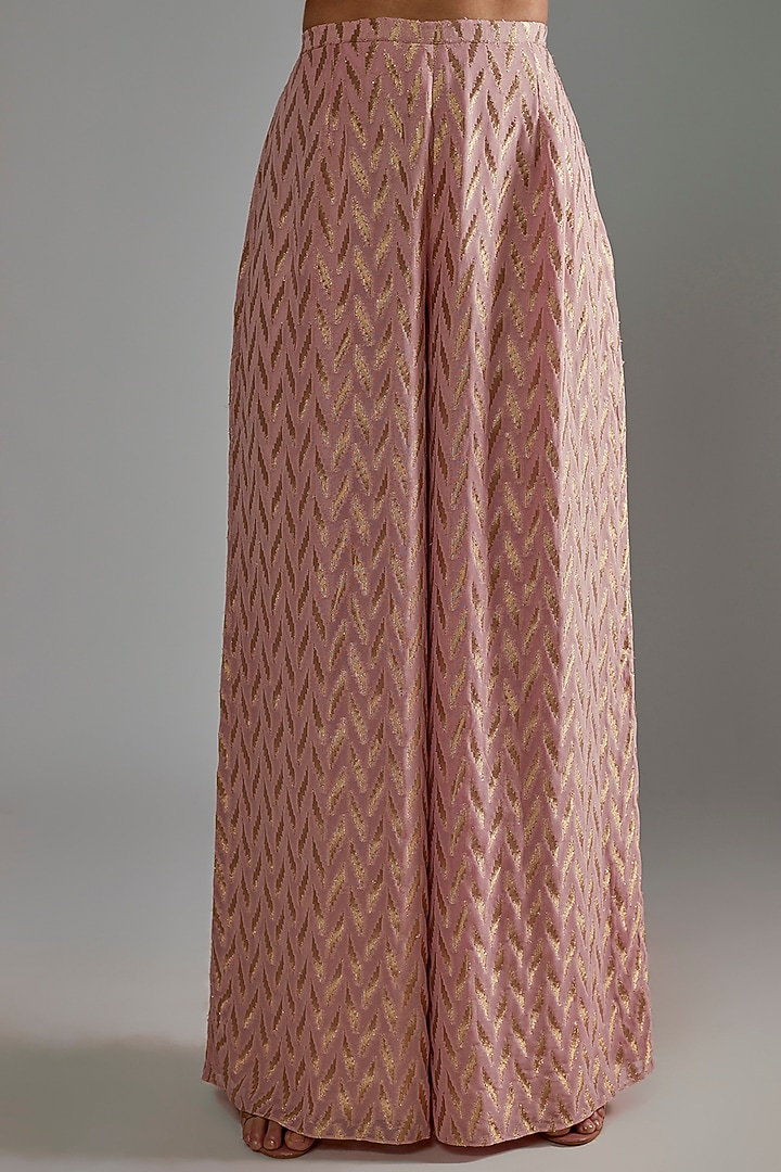 Blush Pink Embroidered Kurta Set by Payal Singhal at Pernia's Pop Up Shop