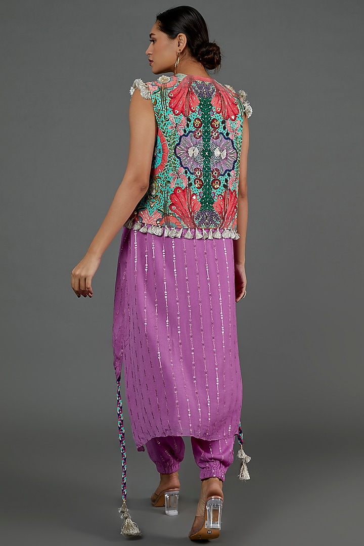 Purple Embroidered Kurta Set by Payal Singhal at Pernia's Pop Up Shop