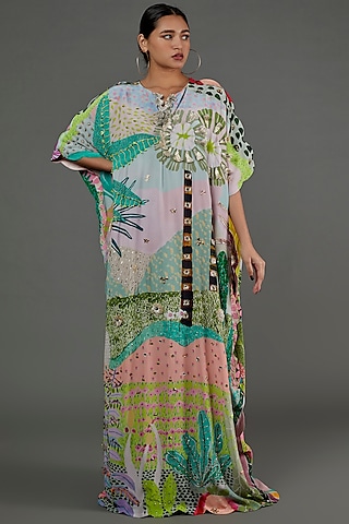 Multi-Coloured Tropical Printed Kaftan by Payal Singhal