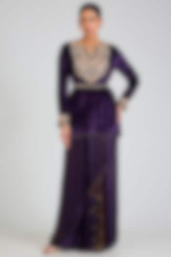 Purple Modal Satin Dhoti Skirt Set by Payal Singhal at Pernia's Pop Up Shop