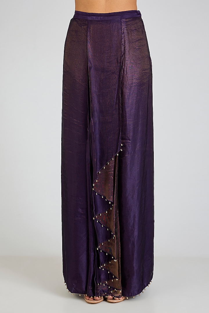 Purple Modal Satin Dhoti Skirt Set by Payal Singhal at Pernia's Pop Up Shop