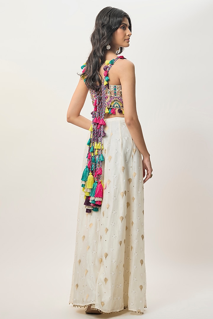 Off-White Banarasi Silkmul Bridal Sharara Set by Payal Singhal at Pernia's Pop Up Shop