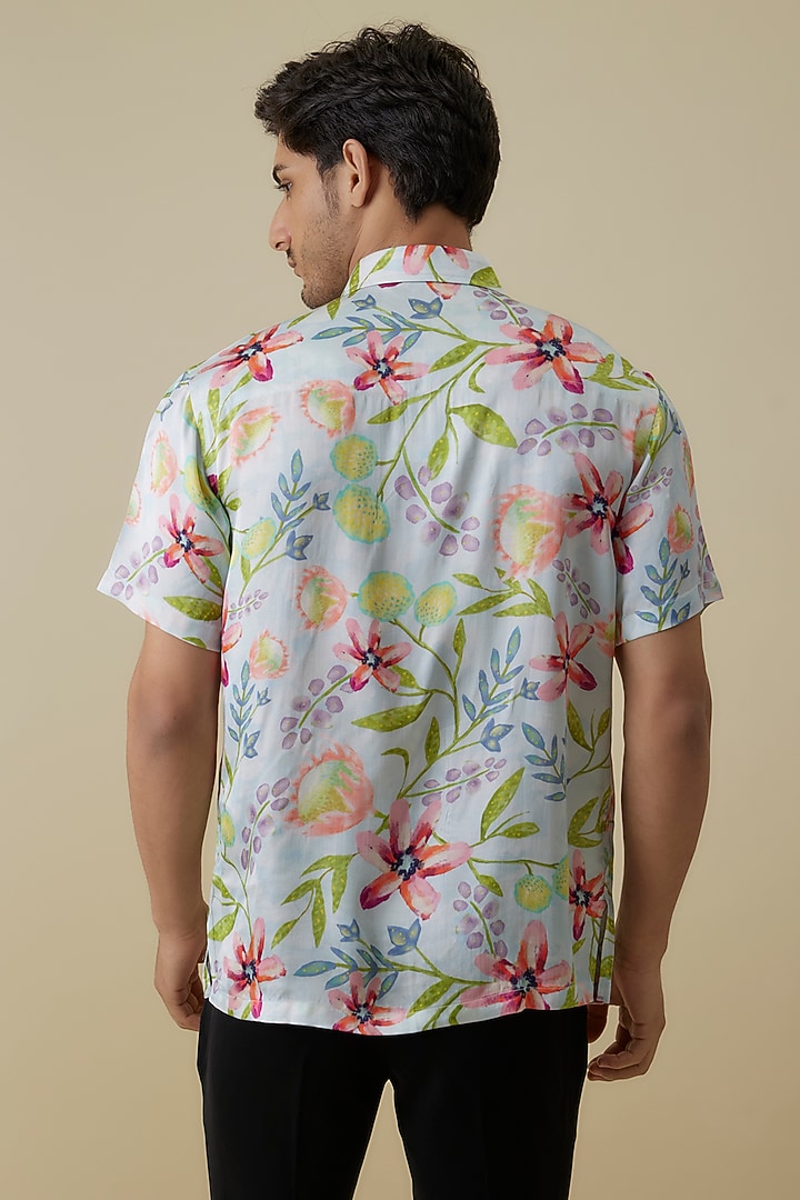 Multi-Colored Modal Satin Digital Printed Shirt by Payal Singhal Men at Pernia's Pop Up Shop