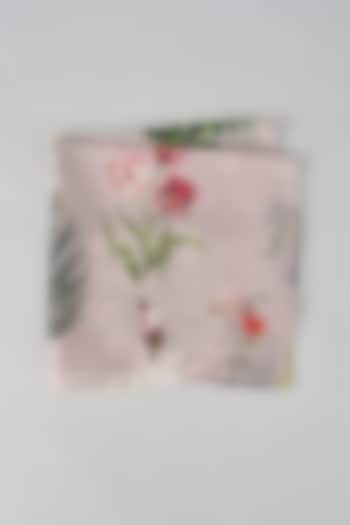 Pink Silk Mul Printed Pocket Square by Payal Singhal Men