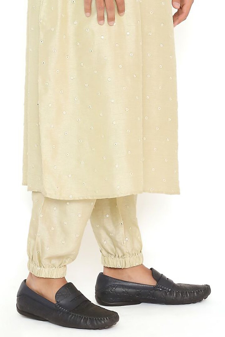 Mint Abla Silk Bomber Kurta Set by Payal Singhal Men at Pernia's Pop Up Shop