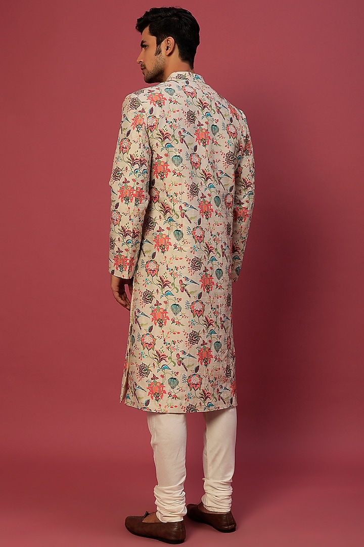 Off-White Embroidered Wedding Sherwani Set by Payal Singhal Men at Pernia's Pop Up Shop