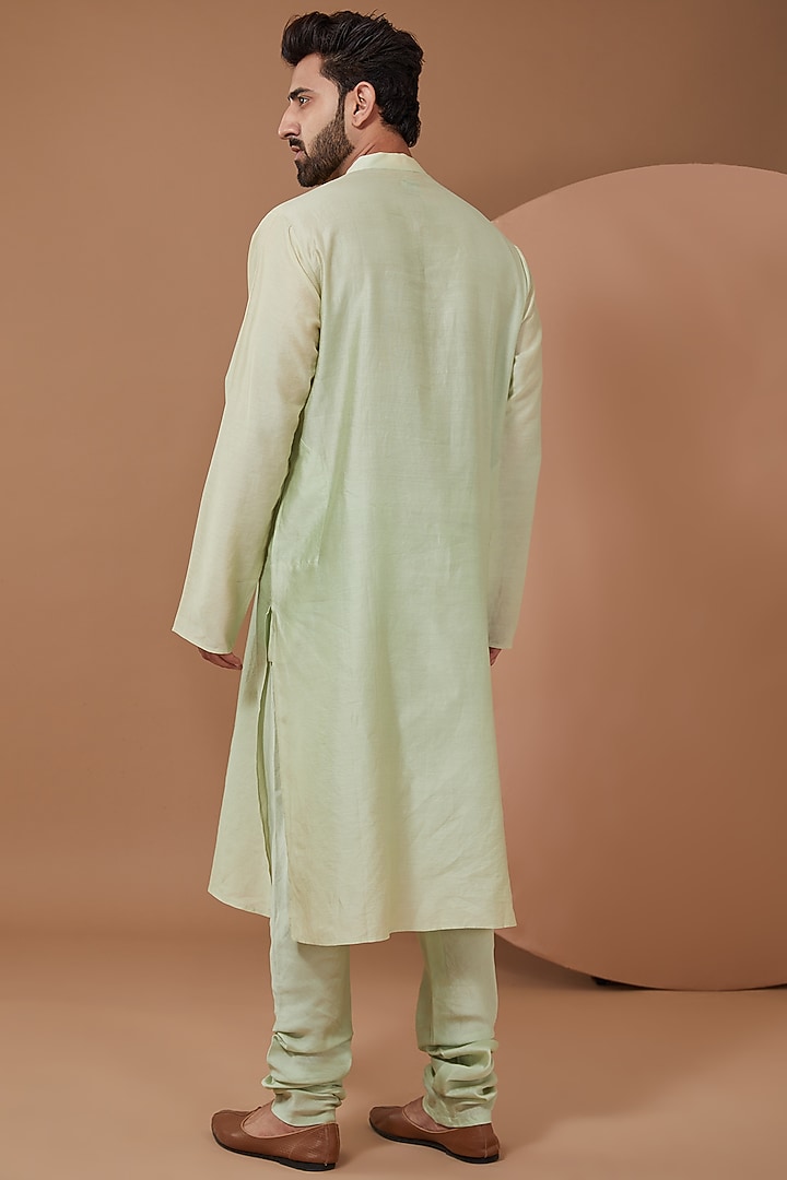 White Dupion Silk Floral Printed Bundi Jacket Set by Payal Singhal Men at Pernia's Pop Up Shop