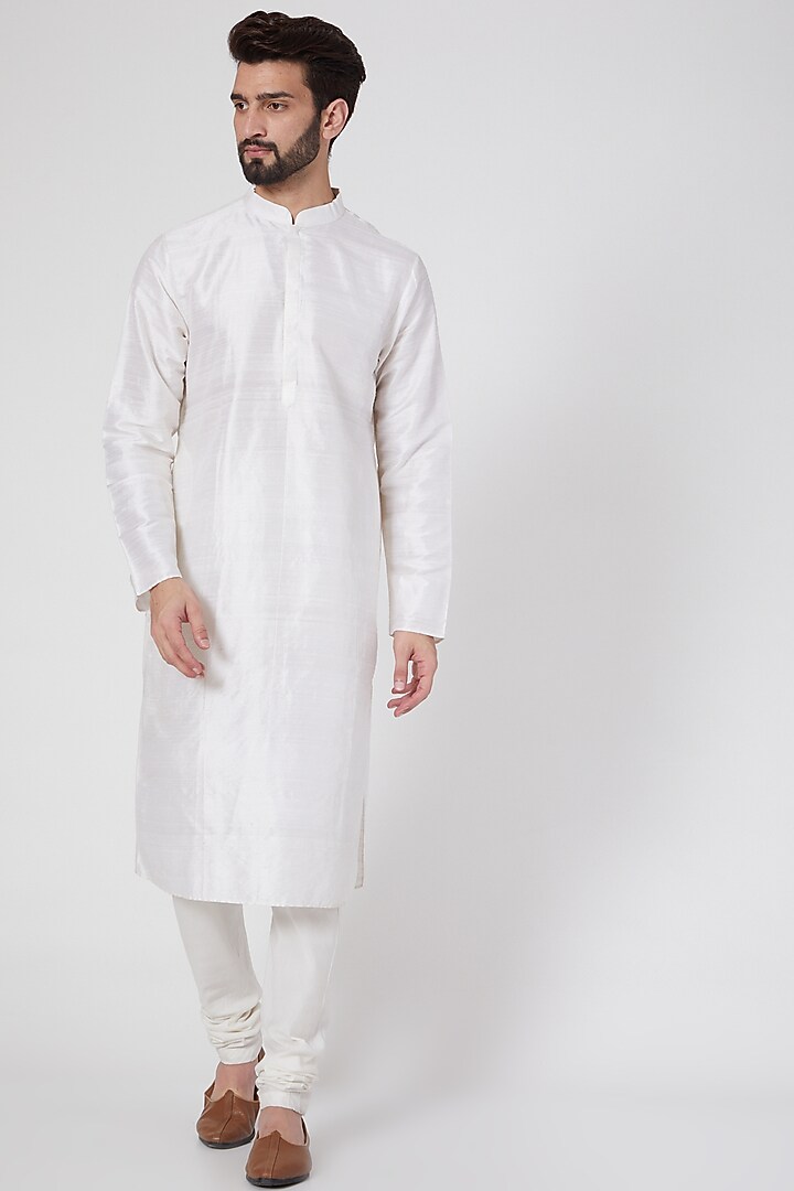 Beige Dupion Silk Printed Bundi Jacket Set by Payal Singhal Men at Pernia's Pop Up Shop