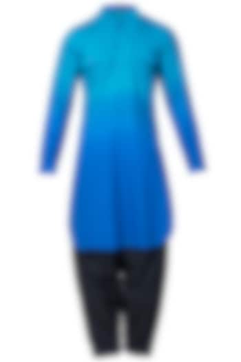 Blue shaded pathani kurta with patiala pants available only at Pernia's Pop Up Shop.