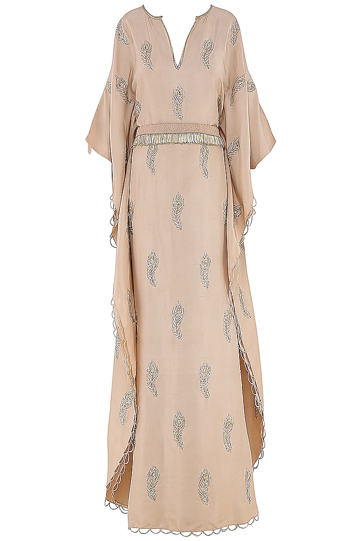 Blush Pink Embroidered Kaftan by Payal Singhal