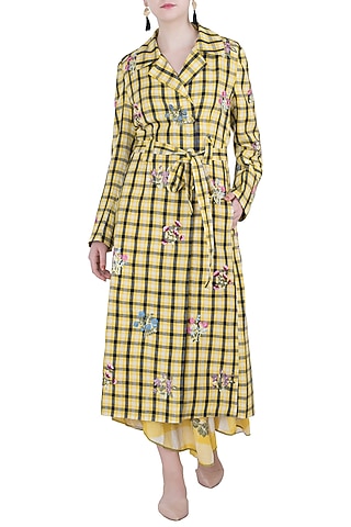 Yellow Embroidered Jacket by Payal Pratap