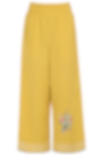 Yellow Elasticated Pants by Payal Pratap