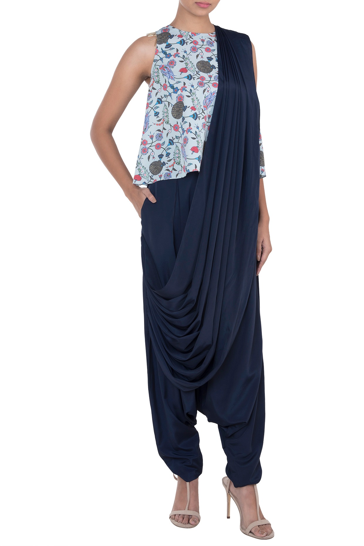Buy Black Art Silk Saree Kurta Pant Suit Set (Kurta, Regular Pants) for  N/A0.0 | Biba India