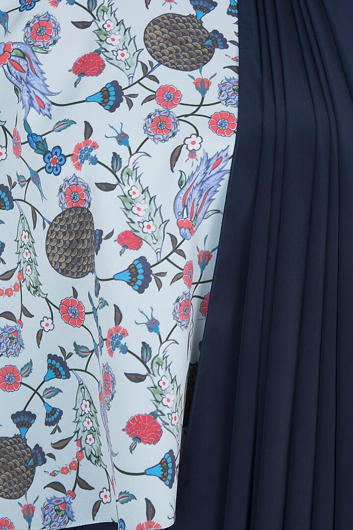 Mint & Navy Blue Printed Top With Pants & Attached Dupatta by PS Pret by Payal Singhal at Pernia's Pop Up Shop
