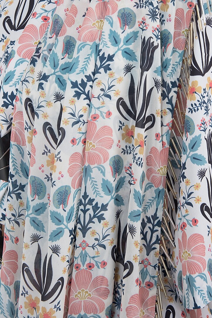 Cream Printed Top With Pants & Attached Dupatta by PS Pret by Payal Singhal at Pernia's Pop Up Shop
