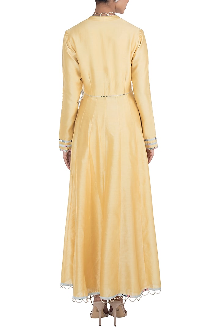 Pale Yellow Kurta With Churidaar Pants & Printed Dupatta by PS Pret by Payal Singhal at Pernia's Pop Up Shop