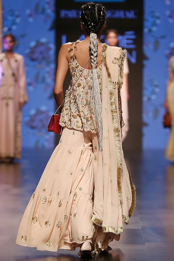 Blush Embroidered Sharara Set by Payal Singhal