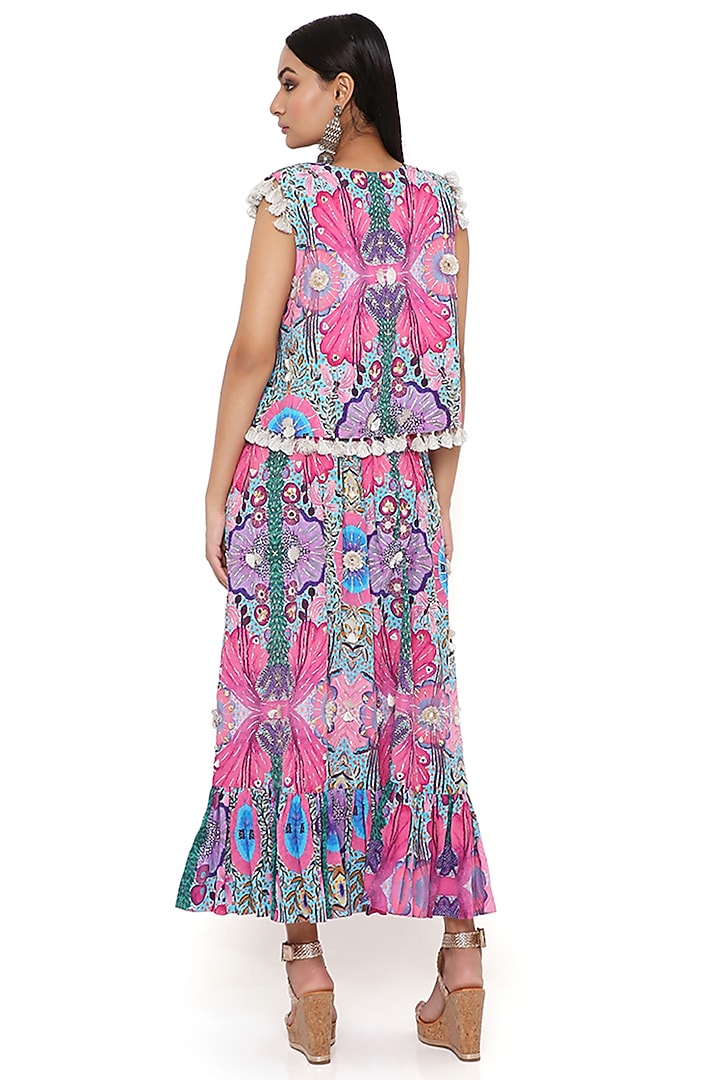 Multi-Coloured Printed Jacket Set by Payal Singhal at Pernia's Pop Up Shop