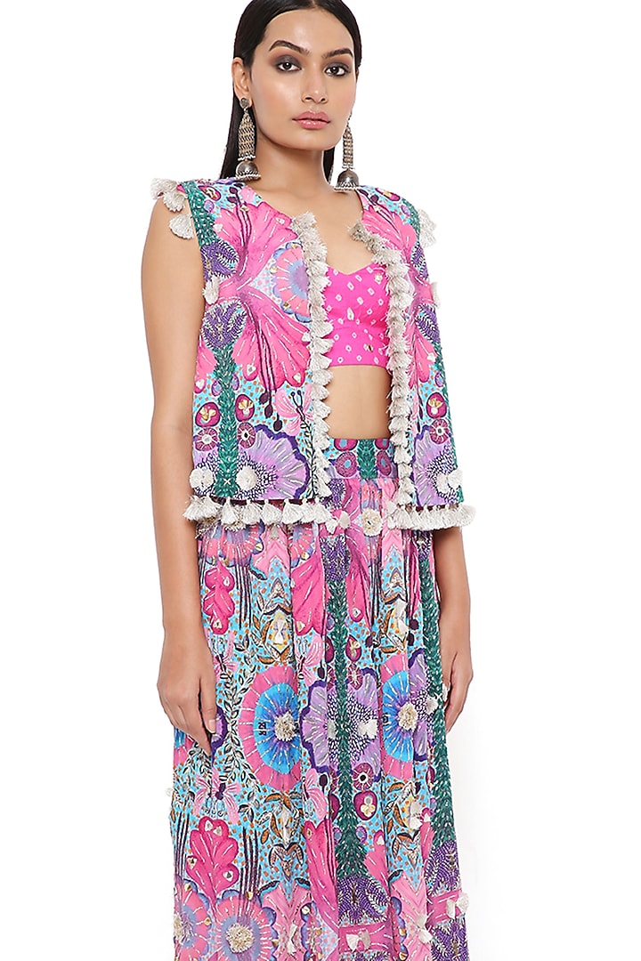 Multi-Coloured Printed Jacket Set by Payal Singhal at Pernia's Pop Up Shop