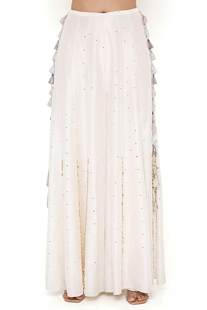 Off-White Silk Wedding Sharara Set by Payal Singhal at Pernia's Pop Up Shop
