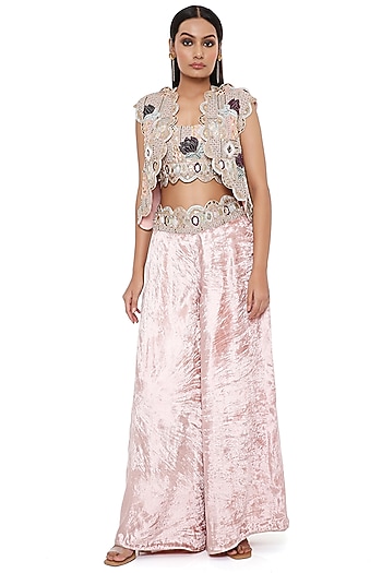 Multi-Coloured Embroidered Jacket Set by Payal Singhal at Pernia's Pop Up Shop