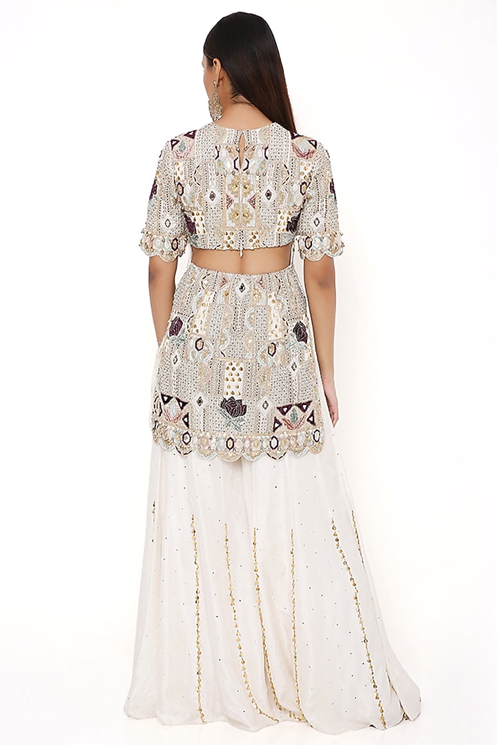 Ivory Silk Bridal Sharara Set by Payal Singhal at Pernia's Pop Up Shop