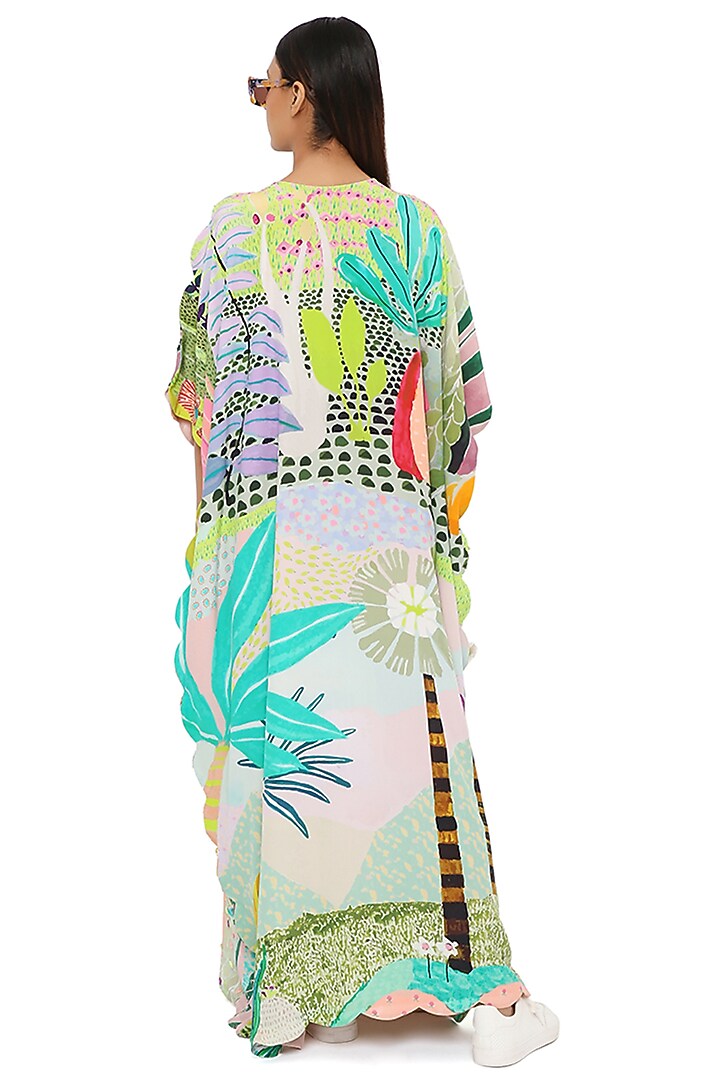 Multi-Coloured Printed Kaftan by Payal Singhal at Pernia's Pop Up Shop
