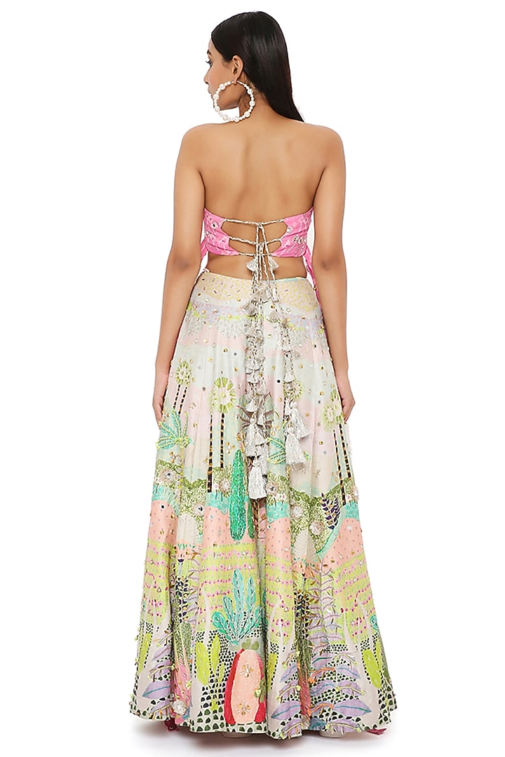 Multi-Coloured Printed Wedding Lehenga Set by Payal Singhal at Pernia's Pop Up Shop