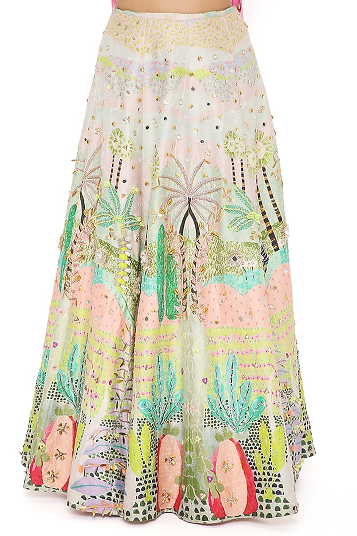 Multi-Coloured Printed Wedding Lehenga Set by Payal Singhal at Pernia's Pop Up Shop