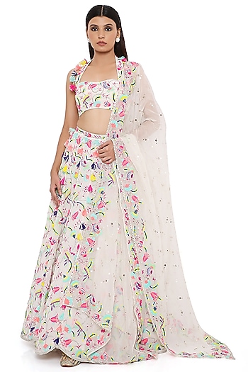 Stone Embroidered Bridal Lehenga Set by Payal Singhal at Pernia's Pop Up Shop