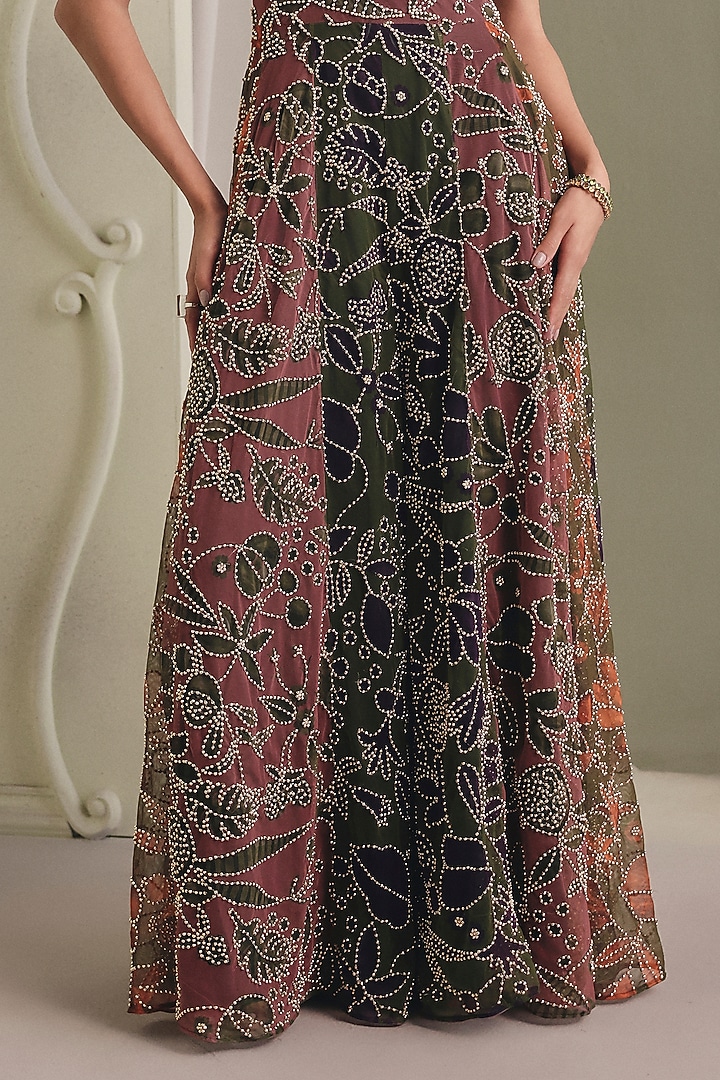 Multi-Coloured Net Embellished Jumpsuit by Payal & Zinal at Pernia's Pop Up Shop