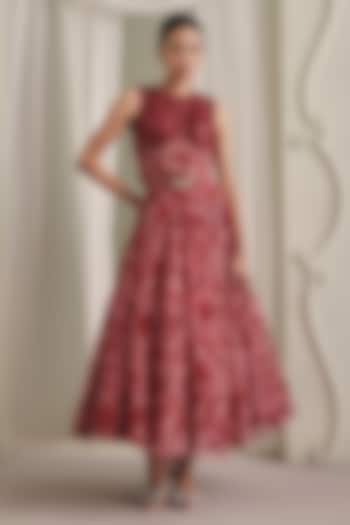 Pink Net Hand Embroidered Skirt Set by Payal & Zinal at Pernia's Pop Up Shop