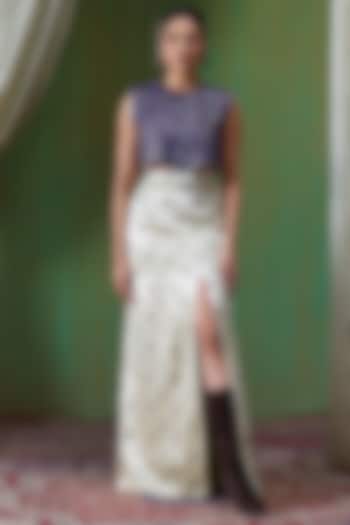 Pista Green Gajji Embellished Slit Skirt Set by Payal & Zinal at Pernia's Pop Up Shop
