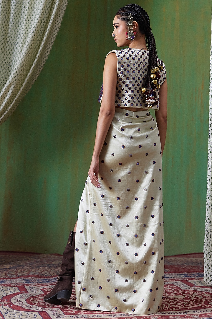 Pista Green Gajji Embellished Slit Skirt Set by Payal & Zinal at Pernia's Pop Up Shop
