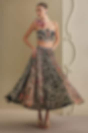 Multi-Colored Net Printed Skirt Set by Payal & Zinal at Pernia's Pop Up Shop