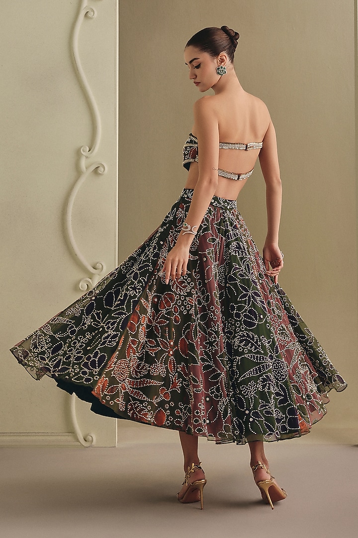 Multi-Colored Net Printed Skirt Set by Payal & Zinal at Pernia's Pop Up Shop