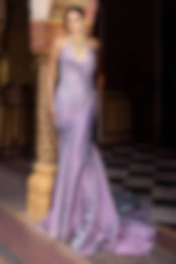 Lilac Imported Shimmer Mermaid Wedding Lehenga Set by Payal & Zinal at Pernia's Pop Up Shop