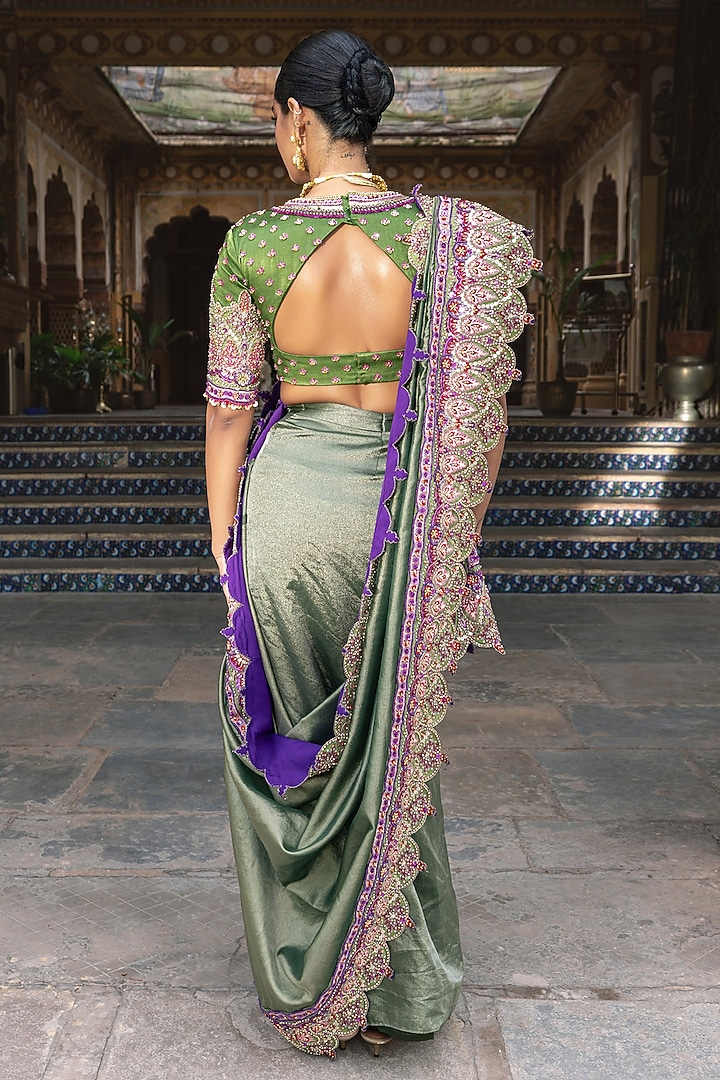Fern Green Gajji Silk Sequins Embroidered Wedding Lehenga Set by Payal & Zinal at Pernia's Pop Up Shop