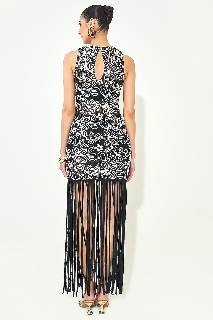 Black Knit Maxi Summer Dress by QALA CLOTHING at Pernia's Pop Up Shop